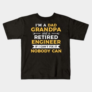 Funny Retirement For A Retired Engineer Grandpa Kids T-Shirt